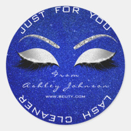 Schoonheidssalon Glitter Grijs Blauw Coba Wimpers  Ronde Sticker