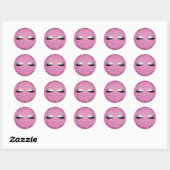 Schoonheidssalon Glitter Grijs Roze Roze Roos Wimp Ronde Sticker (Vel)