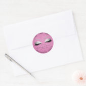 Schoonheidssalon Glitter Grijs Roze Roze Roos Wimp Ronde Sticker (Envelop)