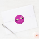Schoonheidssalon Glitter Hot Pink Gold Wimpers Cle Ronde Sticker (Envelop)