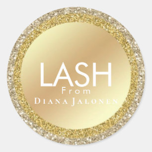 Schoonheidssalon Glitter Roze Wimper Metaal Zilver Ronde Sticker