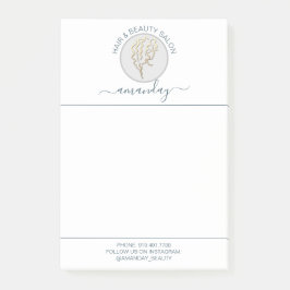 Schoonheidssalon Golden Logo Kapper Wit Elegant Post-it® Notes