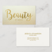 Schoonheidssalon Gouden Folie Haar en Nagels Visitekaartje (Voorkant / Achterkant)