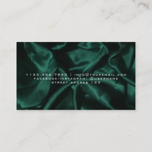 Schoonheidssalon Groene Diamanten Visitekaartje (Achterkant)