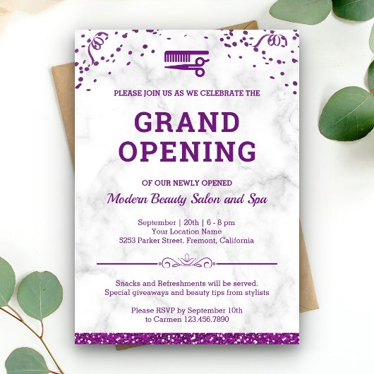 Schoonheidssalon Grootse Opening Kaart
