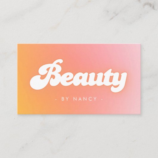 Schoonheidssalon Groovy Retro Peach Visitekaartje (Voorkant)