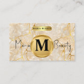 Schoonheidssalon Haar Make Up Artiest Bruin goud m Visitekaartje (Voorkant)