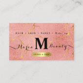 Schoonheidssalon Haar Make Up Artist Roos goud Visitekaartje (Voorkant)