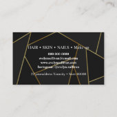 Schoonheidssalon Haar Make Up Artist Roos goud zwa Visitekaartje (Achterkant)