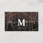 Schoonheidssalon Haar Make Up Artist Roos goud zwa Visitekaartje (Voorkant)