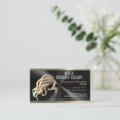 Schoonheidssalon Haar Stylist Geborsteld Zwart + G Visitekaartje (Staand voorkant)