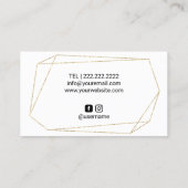 Schoonheidssalon Haar Stylist Geometrisch Goud Lij Visitekaartje (Achterkant)