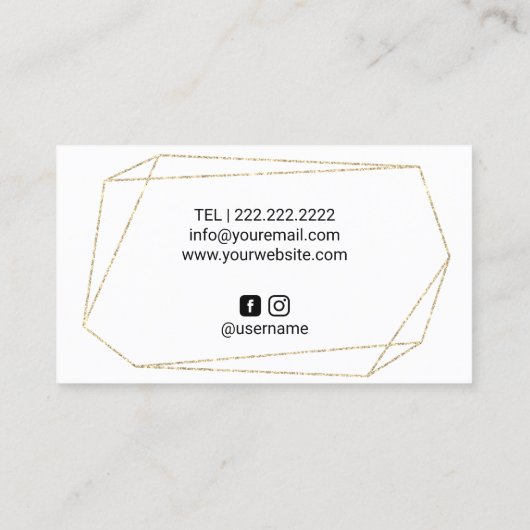 Schoonheidssalon Haar Stylist Geometrisch Goud Lij Visitekaartje (Achterkant)
