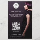 Schoonheidssalon Haar Stylist l Business Logo QR C Flyer (Voorkant)