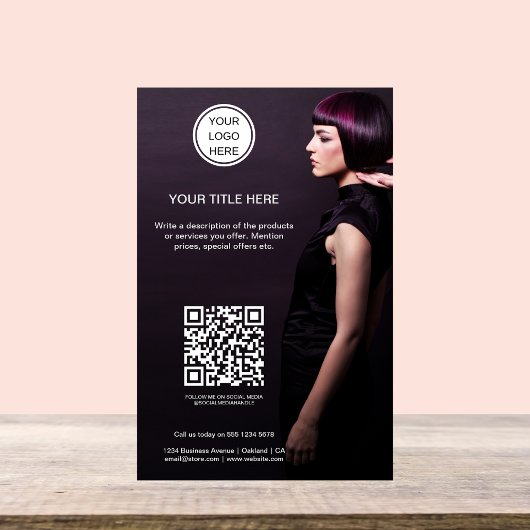 Schoonheidssalon Haar Stylist l Business Logo QR C Flyer