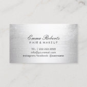 Schoonheidssalon Haar Stylist Modern Goud & Zilver Afsprakenkaartje (Achterkant)