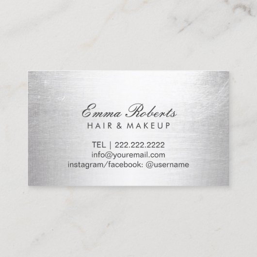 Schoonheidssalon Haar Stylist Modern Goud & Zilver Afsprakenkaartje (Achterkant)