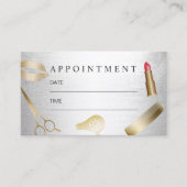 Schoonheidssalon Haar Stylist Modern Goud & Zilver Afsprakenkaartje (Voorkant)