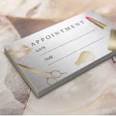 Schoonheidssalon Haar Stylist Modern Goud & Zilver Afsprakenkaartje
