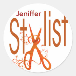 Schoonheidssalon Haar Stylist Schaar N Bloesems Ronde Sticker