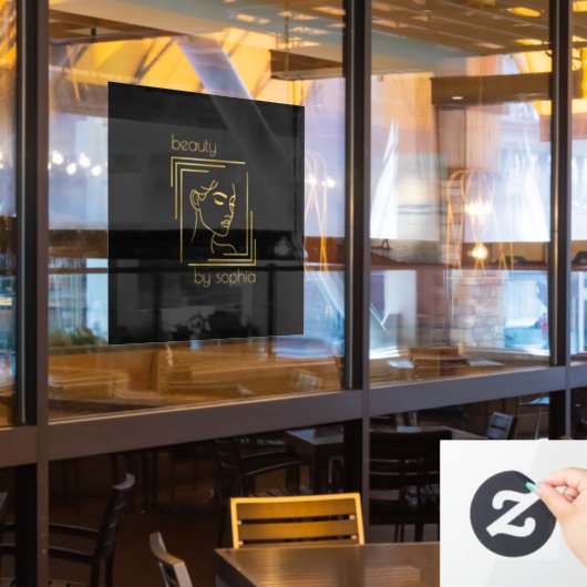 schoonheidssalon | Haarsalon | Zwart & Goud Raamsticker (Restaurant Raam)
