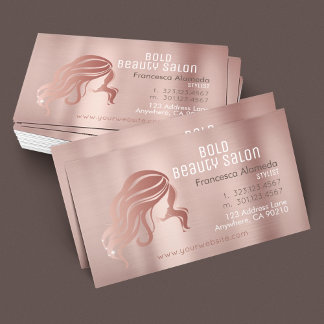 Schoonheidssalon Haarstylist Geborsteld Roos Goud Visitekaartje