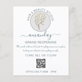 Schoonheidssalon Heropening Logo QR CODE Prijs Wit Flyer