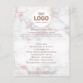schoonheidssalon jouw logo op roze marmer flyer (Voorkant)