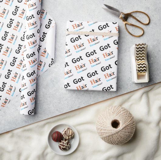 Schoonheidssalon, Kapperszaak Heeft Haarverlenging Cadeaupapier (Crafts)
