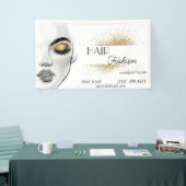 schoonheidssalon kapsel schaar kapper modern spandoek (Beurs)