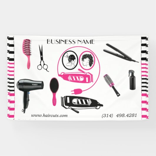 schoonheidssalon kapsel schaar kapper modern spandoek (Horizontaal)