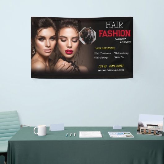 schoonheidssalon kapsel schaar kapper modern spandoek (Beurs)