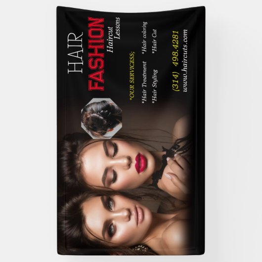 schoonheidssalon kapsel schaar kapper modern spandoek (Verticaal)