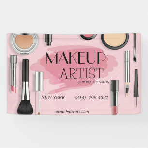 Schoonheidssalon kapsel schaar make-up artiest mod spandoek