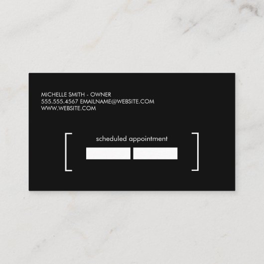 Schoonheidssalon / klein / Afspraak Afsprakenkaartje (Achterkant)