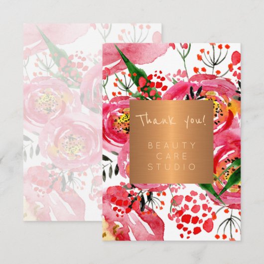 Schoonheidssalon koper metallic pioenen bedankt