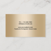 Schoonheidssalon Logo Haar Stylist Modern Zwart &  Visitekaartje (Achterkant)