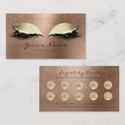 Schoonheidssalon Loyaliteit Kaart Make-up Skinny L Klantenkaartje (Voorkant / Achterkant)