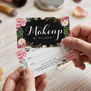 Schoonheidssalon Make-up Script Bloemige Afspraakk Afsprakenkaartje