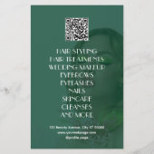Schoonheidssalon met groene tint flyer (Achterkant)