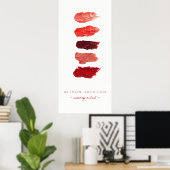 Schoonheidssalon met lipstick-kleuren poster (Thuiskantoor)