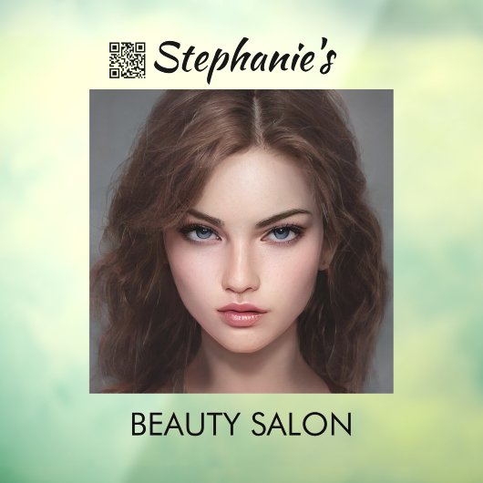 Schoonheidssalon met QR-code Raamsticker (Vel 3)