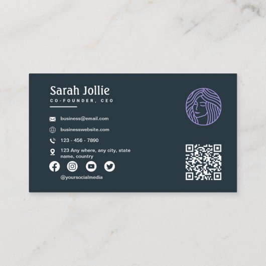 Schoonheidssalon Minimalistische scanbare QR-code Visitekaartje (Achterkant)