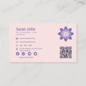 Schoonheidssalon Minimalistische scanbare QR-code Visitekaartje (Achterkant)