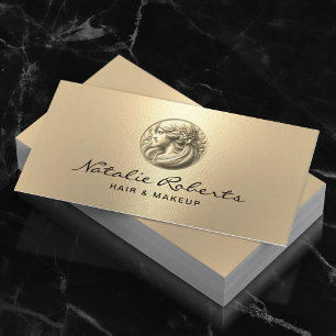 Schoonheidssalon Modern Goud 3D Logo Hair Stylist  Visitekaartje