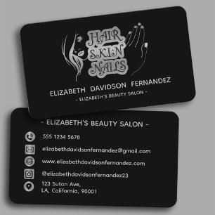Schoonheidssalon Modern Silver Logo Social Media Z Visitekaartje