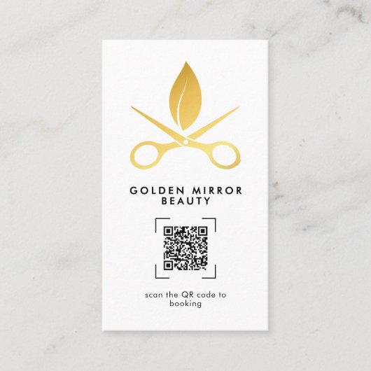 Schoonheidssalon Moderne QR-code Online Boeking Visitekaartje (Voorkant)