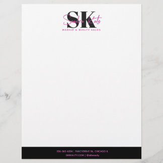 Schoonheidssalon Monogram Men logo Zwart Roze Wit Briefhoofd