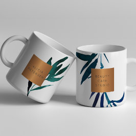 Schoonheidssalon naam glam koperen waterverf gebla koffiemok