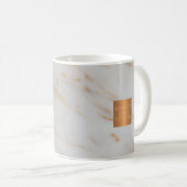Schoonheidssalon naam goud koper marmer monogram koffiemok (Voorkant rechts)